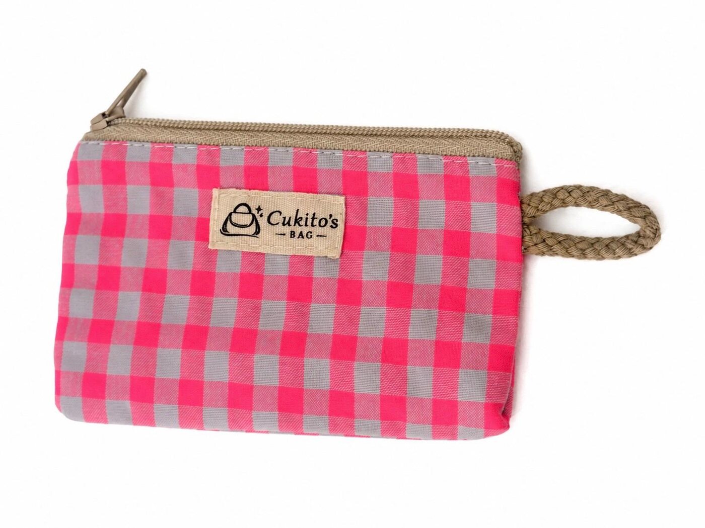 Monedero Rectangular Vichy Fucsia
